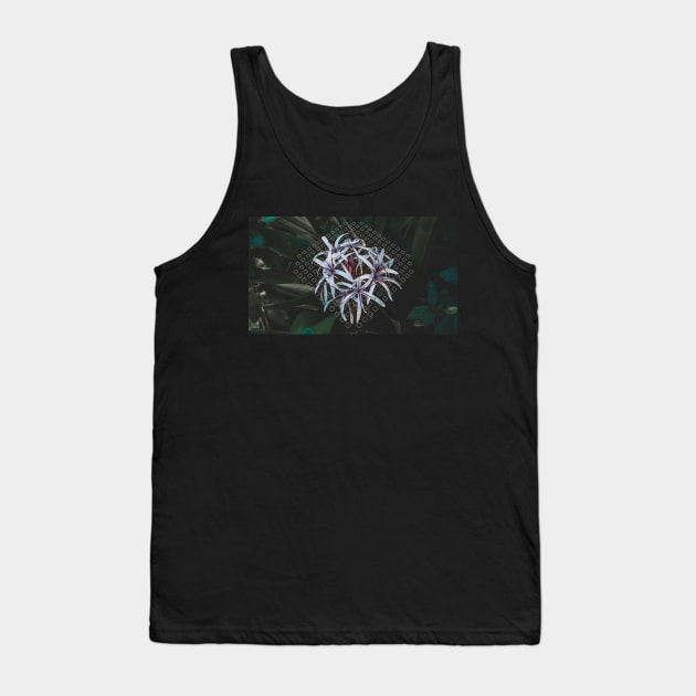 Giant White Spider Lily Geometric Tank Top by Robtography